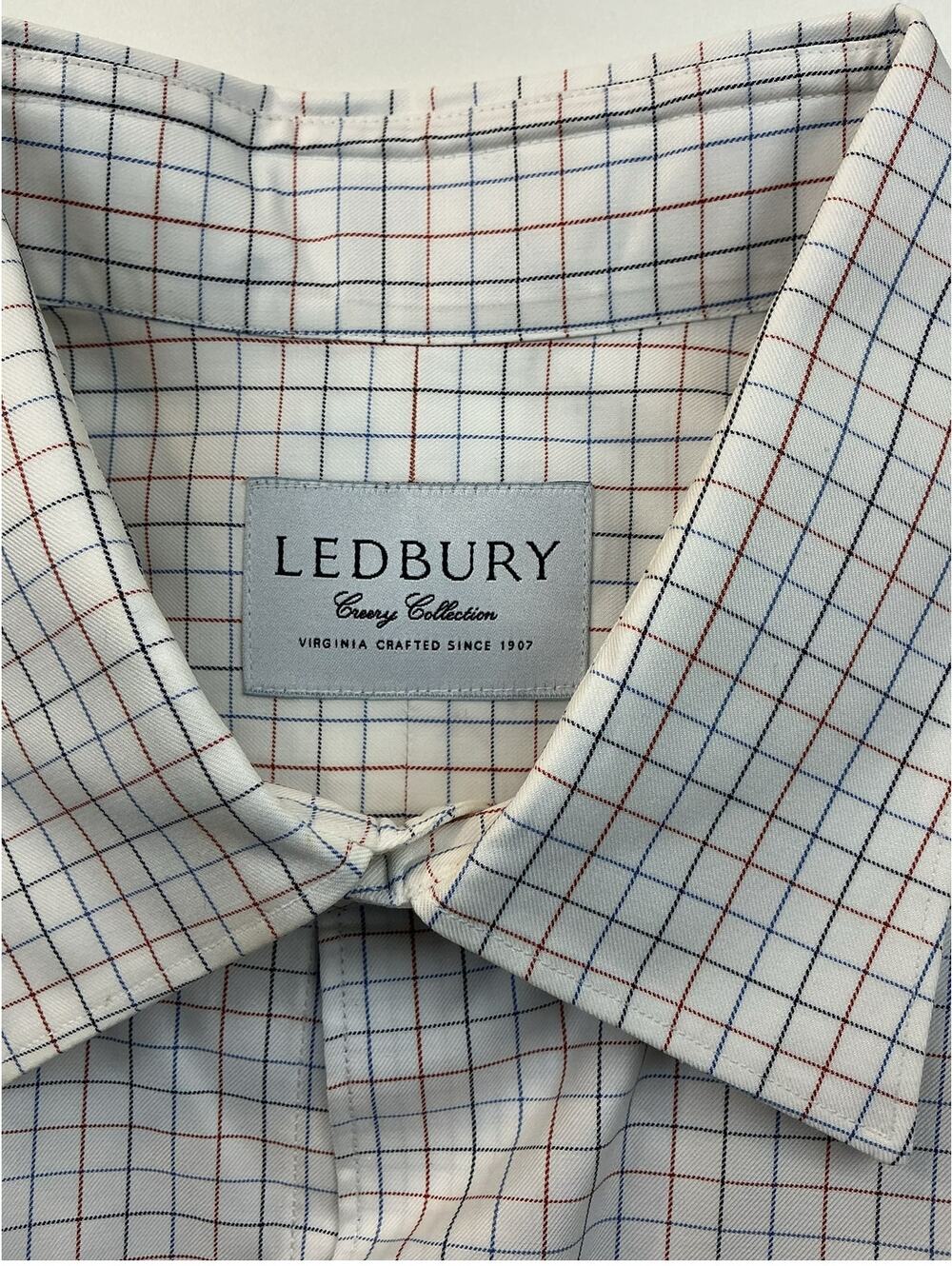 Ledbury Creery Collection Bespoke Shirt 16-35 Red Blue Plaid Check Luxury **Mono
